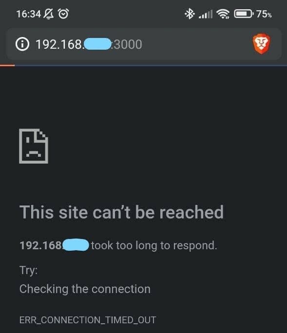 The site can't be reached