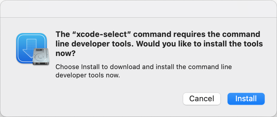 XCode Command Line Tools installation prompt