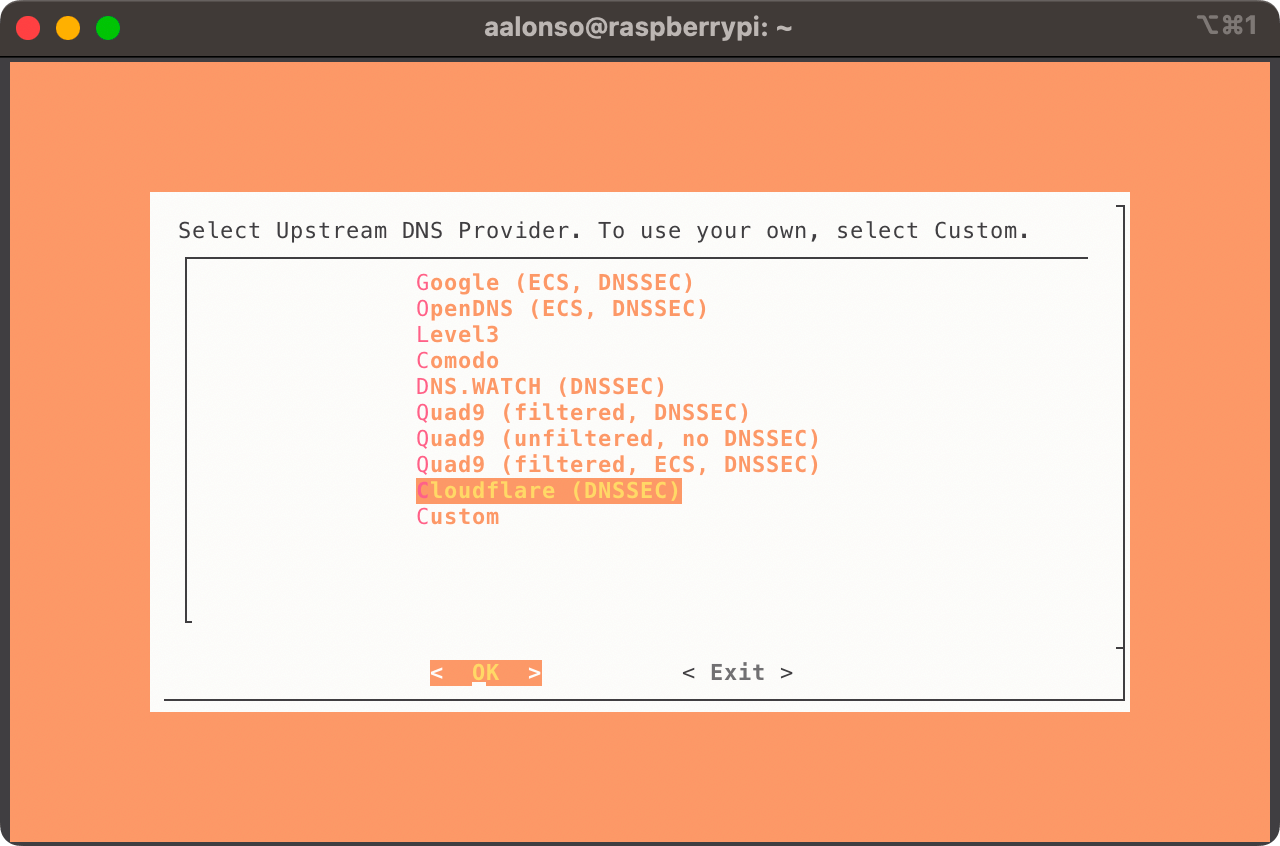 Upstream DNS provider