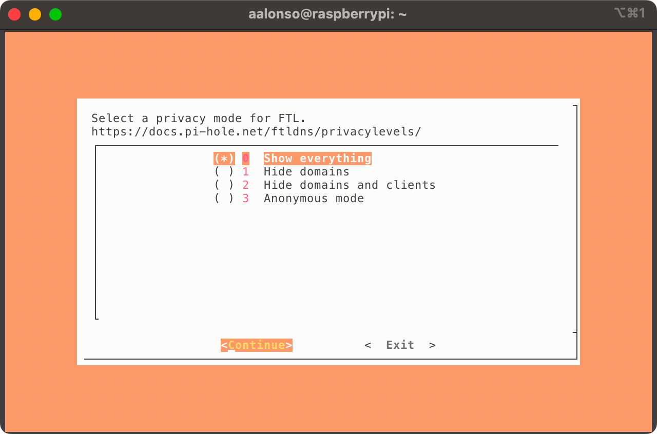 Logging privacy level