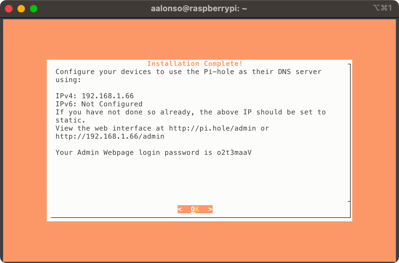 Installation completed