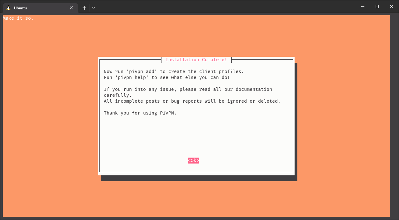 Installation completed