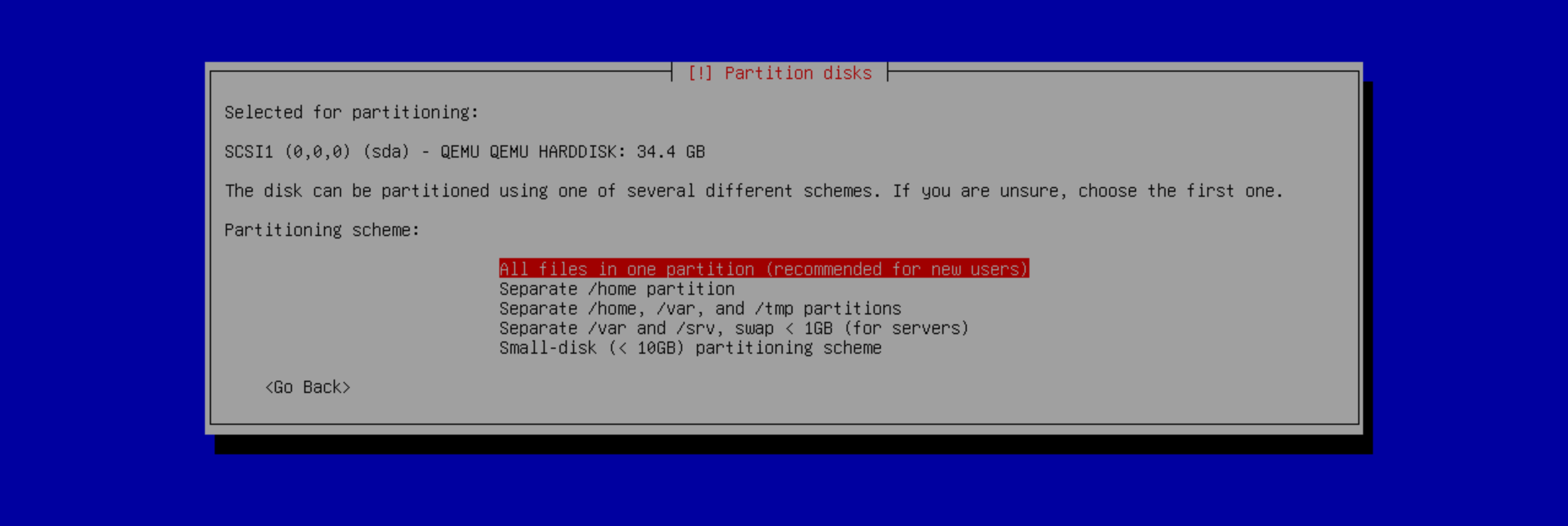 Debian partitioning scheme